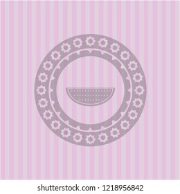 watermelon icon inside retro pink emblem