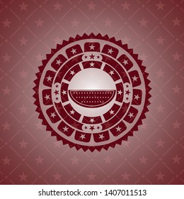 watermelon icon inside retro red emblem