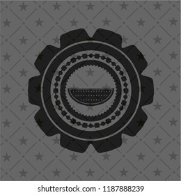 watermelon icon inside retro style black emblem