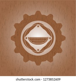 watermelon icon inside retro style wood emblem