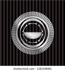  watermelon icon inside silver emblem