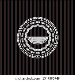 watermelon icon inside silver emblem