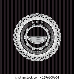 watermelon icon inside silver emblem