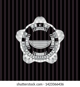 watermelon icon inside silver shiny badge