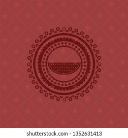 watermelon icon inside vintage red emblem
