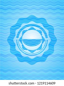 watermelon icon inside water concept style badge.