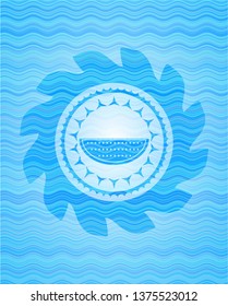watermelon icon inside water concept badge.