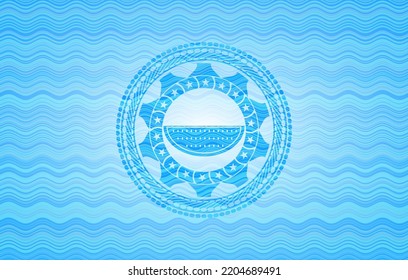 Watermelon Icon Inside Water Representation Style Badge. 