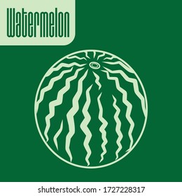 Watermelon icon isolated. Flat style vector illustration.