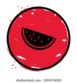 watermelon icon isolated vector illustration red background