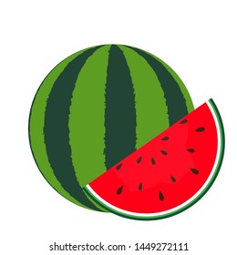 Watermelon Icon Isolated in White Background. Vector Illustration. EPS10
