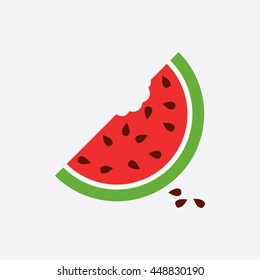 Watermelon icon. Juicy ripe fruit on white background