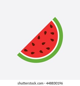 Watermelon icon. Juicy ripe fruit on white background