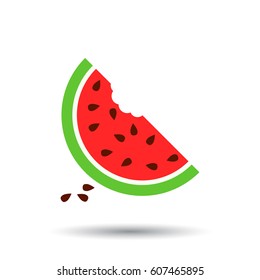 Watermelon icon. Juicy ripe fruit on white background