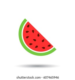 Watermelon icon. Juicy ripe fruit on white background