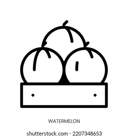 watermelon icon. Line Art Style Design Isolated On White Background