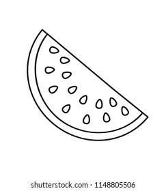 Watermelon icon line fruit vector illustration flat isolated on white for web eps 10