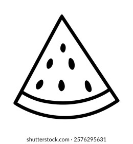 Watermelon icon in line style. a slice of watermelon icon