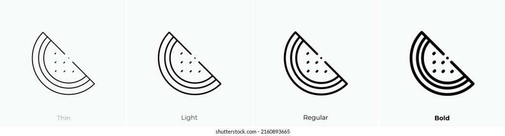 watermelon icon. Linear style sign isolated on white background. Vector illustration.