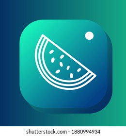 Símbolo del símbolo del icono de la sandía símbolo vector en aplicación móvil roja