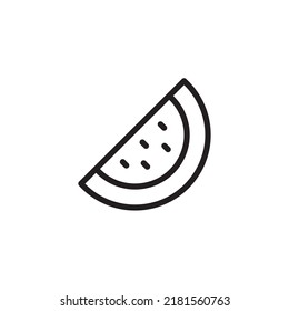 watermelon icon, minimal lines, black lines on white background. EPS 10