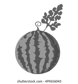 Watermelon icon monochrome. Single plant icon from the big farm, garden, agriculture monochrome.