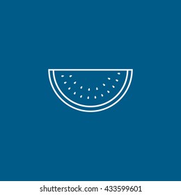 Watermelon Icon On Blue Background