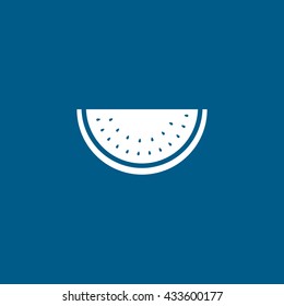Watermelon Icon On Blue Background