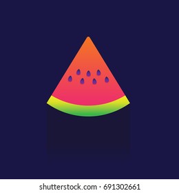 Watermelon icon. on blue background. symbol. logo. fruit