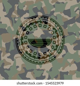 watermelon icon on camouflaged texture
