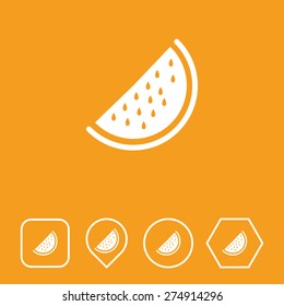 Watermelon Icon on Flat UI Colors with Different Shapes. Eps-10.
