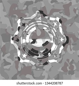watermelon icon on grey camo texture