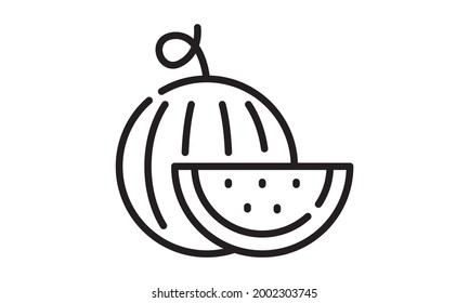 Icono de sandía sobre fondo blanco imagen vectorial de estilo plano