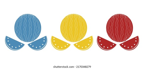 Watermelon icon on a white background, vector illustration