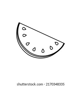Watermelon icon on a white background, vector illustration