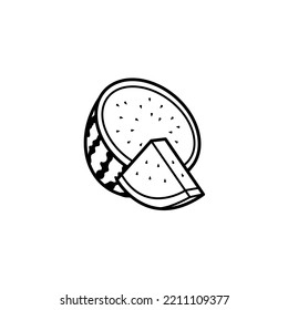 watermelon icon on white background. Perfect use for web, pattern, design, icon, ui, ux, etc.