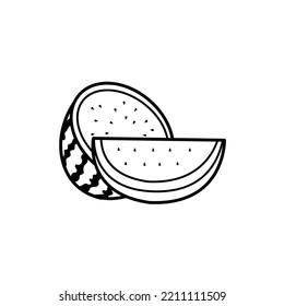 icono de sandía sobre fondo blanco. Perfecto uso para web, patrón, diseño, icono, ui, ux, etc.