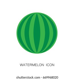Watermelon Icon on the White Background. Vector Illustration. 