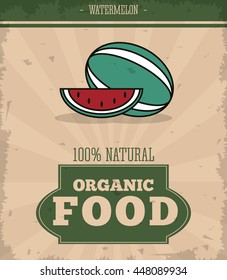 Watermelon icon. Organic food design. Vector graphic