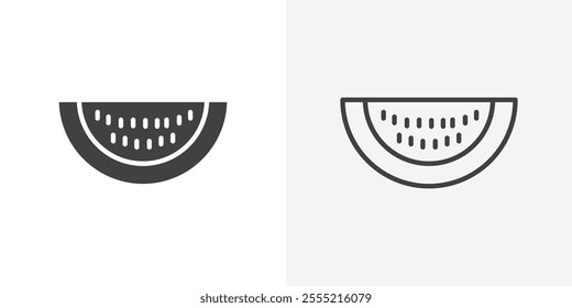 Watermelon icon. outlined vector style.