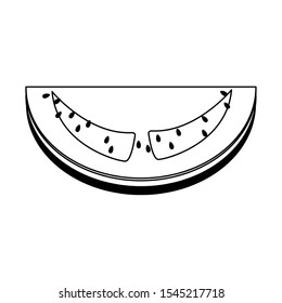 watermelon icon over white background, vector illustration