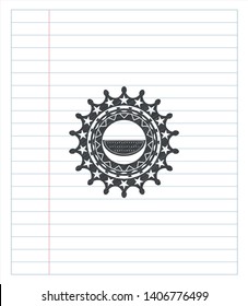 watermelon icon pencil draw. Vector Illustration. Detailed.