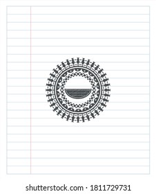 watermelon icon pencil effect. Vector Illustration. Detailed. 