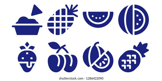  watermelon icon set. 8 filled watermelon icons. Simple modern icons about  - Strawberry, Guacamole, Plum, Pineapple, Watermelon