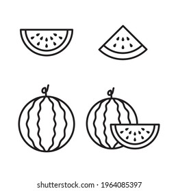 Watermelon Icon Set Design Vector Template In Trendy Flat Style