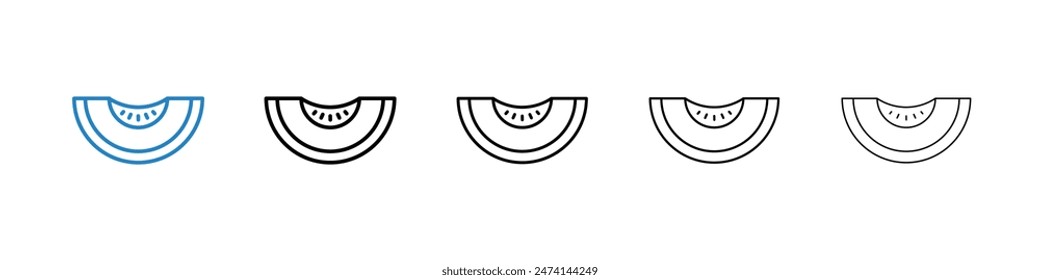 Watermelon icon set. Melon slice vector symbol. Honeydew pictogram.