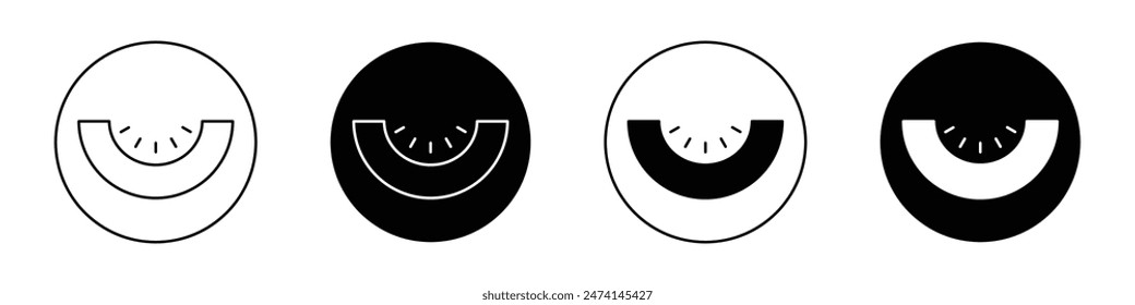Watermelon icon set. Melon wedge vector symbol. Honeydew fruit icon.
