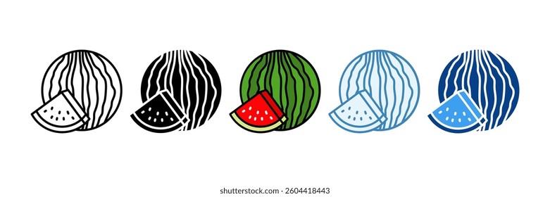 Watermelon Icon Set Multiple Style Collection