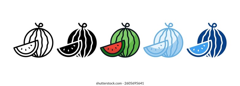 Watermelon Icon Set Multiple Style Collection