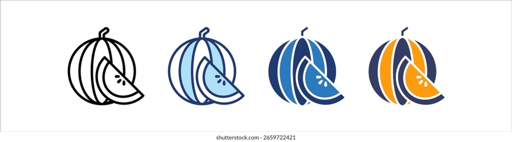 Watermelon Icon Set Multiple Style Collection